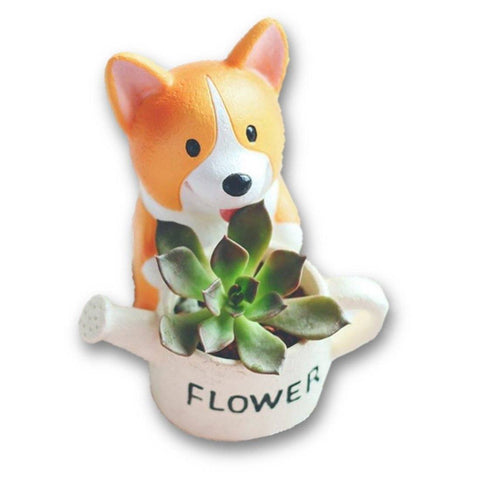 Lawn & Patio - LightningStore Flower Corgi Dog Succulent Plants Pot Microlandschaft Personalized Office House Balcony Landscape Pot Creative Decorative Flower Pots