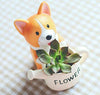 Lawn & Patio - LightningStore Flower Corgi Dog Succulent Plants Pot Microlandschaft Personalized Office House Balcony Landscape Pot Creative Decorative Flower Pots