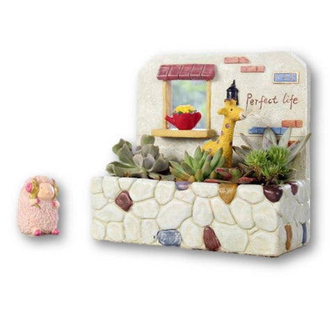 Lawn & Patio - LightningStore Perfect Life Window Succulent Plants Pot Microlandschaft Personalized Office House Balcony Landscape Pot Creative Decorative Flower Pots