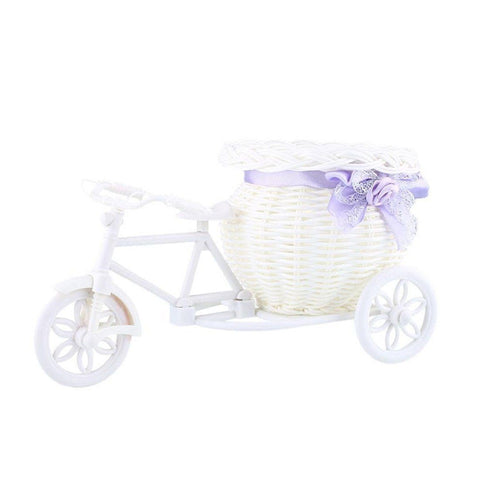 Lawn & Patio - LightningStore White Bicycle Succulent Plants Pot Microlandschaft Personalized Office House Balcony Landscape Pot Creative Decorative Flower Pots