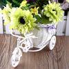 Lawn & Patio - LightningStore White Bicycle Succulent Plants Pot Microlandschaft Personalized Office House Balcony Landscape Pot Creative Decorative Flower Pots