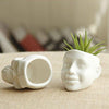 Lawn & Patio - LightningStore White Ceramic Cool Skull Succulent Plants Pot Microlandschaft Personalized Office House Balcony Landscape Pot Creative Decorative Flower Pots