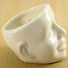 Lawn & Patio - LightningStore White Ceramic Cool Skull Succulent Plants Pot Microlandschaft Personalized Office House Balcony Landscape Pot Creative Decorative Flower Pots