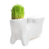 Lawn & Patio - LightningStore White Hip Sitting Standing Bending Akimbo 4 Shapes DIY Mini Novel Bonsai Grass Doll Hair Lazy Man Succulent Plants Pot