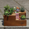 Lawn & Patio - LightningStore Wooden Flower Pot Succulent Plants Pot Microlandschaft Personalized Office House Balcony Landscape Pot Creative Decorative Flower Pots + LightningStore Mini Figures Set