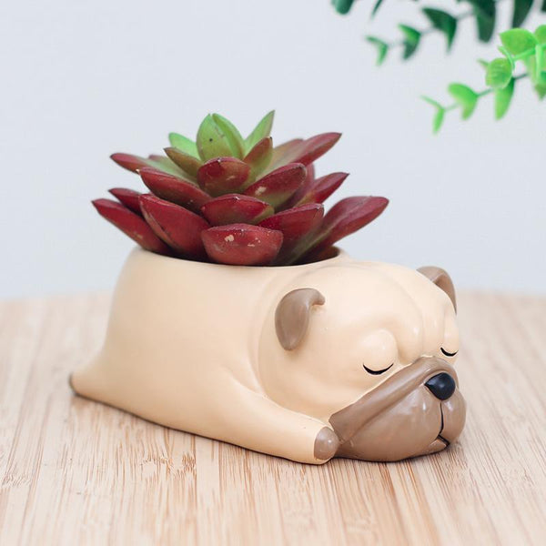 Limited Edition Sleeping Pug Flower Pot