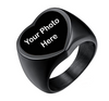 Custom Engraved Photo Ring - Personalized Ring - Heart Signet Ring Name Ring for Men Women - Design Your Own Ring