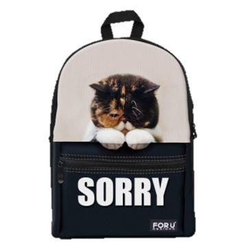 PC Accessory - LightningStore Super Cute Children Sorry Cat School Bags Kindergarten Girls Boys Kid Backpack Cartoon Toys Fashion 3D Animal Schoolbag Casual Kids Shoulder Book Bag Mochila Escolar