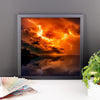 Red Lightning Sky Framed Photo Poster Wall Art Decoration Decor For Bedroom Living Room