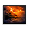 Red Lightning Sky Framed Photo Poster Wall Art Decoration Decor For Bedroom Living Room