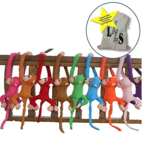 Toy - LightningStore 65cm Long Arm Monkey From Arm To Tail Plush Toys Colorful Monkey Curtains Monkey Stuffed Animal Doll + Toy Organizer Bag Bundle