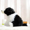 Toy - LightningStore Adorable Cute Black And White Border Collie Puppy Dog Doll Realistic Looking Stuffed Animal Plush Toys Plushie Children's Gifts Animals + Toy Organizer Bag Bundle