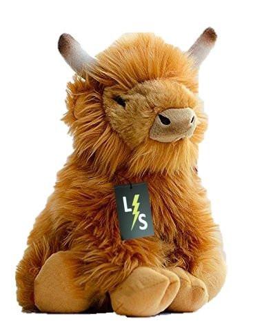 Toy - LightningStore Adorable Cute Brown Cow Bull Yak Bison Doll Realistic Looking Stuffed Animal Plush Toys Plushie Children's Gifts Animals + Toy Organizer Bag Bundle