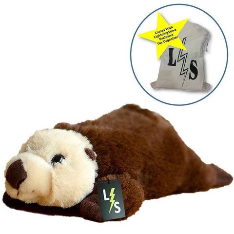 Toy - LightningStore Adorable Cute Brown Sea Otter Beaver Stuffed Animal Doll Realistic Looking Plush Toys Plushie Children's Gifts Animals + Toy Organizer Bag Bundle