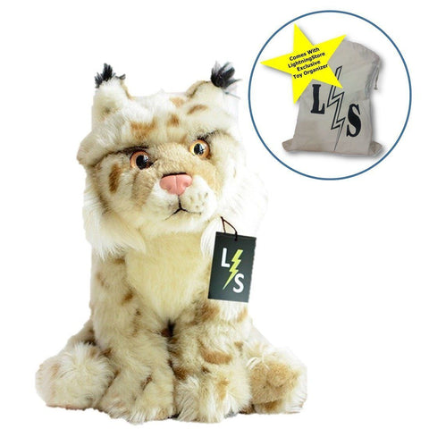 Toy - LightningStore Adorable Cute Canada Lynx Cat Doll Realistic Looking Stuffed Animal Plush Toys Plushie Children's Gifts Animals + Toy Organizer Bag Bundle