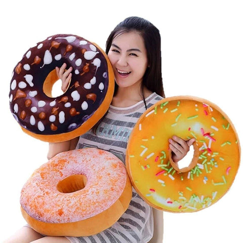 Toy - LightningStore Adorable Cute Colorful Rainbow Donut Pillow Cushion Doll Realistic Looking Plush Toys Plushie Children's Gifts Animals