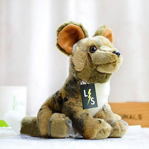 Toy - LightningStore Adorable Cute Sitting Jackal Hyena Stuffed Animal Doll Realistic Looking Plush Toys Plushie Children's Gifts Animals + Toy Organizer Bag Bundle