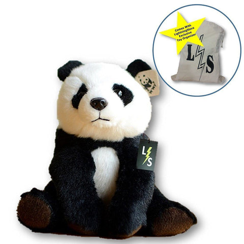 Toy - LightningStore Adorable Cute Sitting Panda Stuffed Animal Doll Realistic Looking Plush Toys Plushie Children's Gifts Animals + Toy Organizer Bag Bundle
