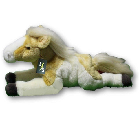 Toy - LightningStore Adorable Cute White And Yellow Pony Horse Stuffed Animal Doll Realistic Looking Plush Toys Plushie Children's Gifts Animals