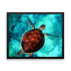 Turtle Swimming Framed Photo Poster Wall Art Decoration Decor For Bedroom Living Room
