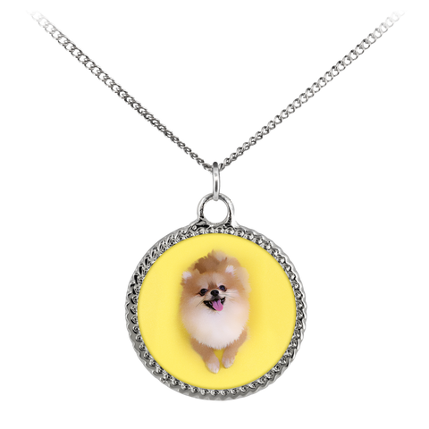 Customizable Pomeranian Photo Necklace - Create Your Own Personalized Necklace