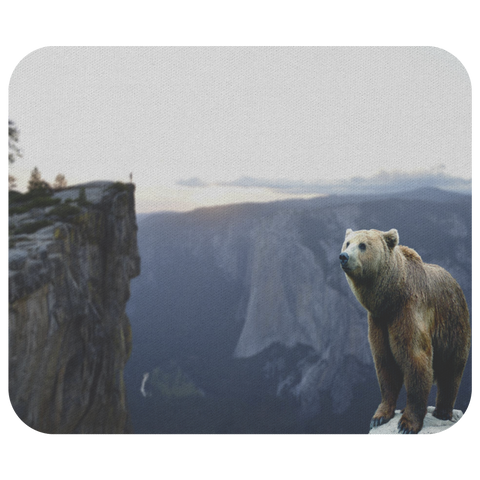 Grizzly Bear on The Mountain Mouse Pad - Wildlife Animal Nature Mouse Mat - Personalized Home Office Decor - Desk Accessories - Mousepads Computer Accessory
