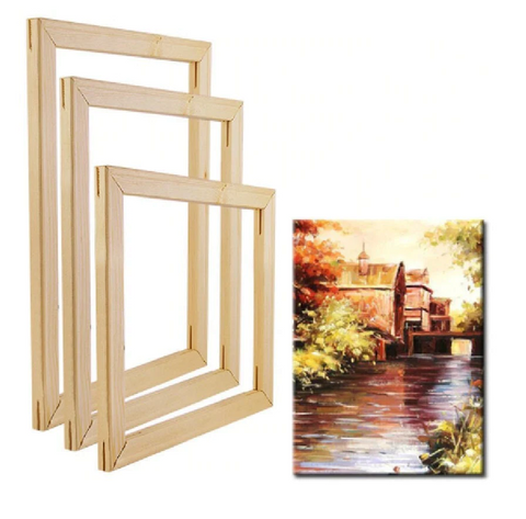 Canvas Floater Frames - Unfinished Removable Stretched Canvas Wall Art Painting Frame Decor - Natural Wooden Frame For Canvas Poster