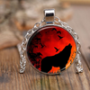 Blood Moon Wolf Howling Necklace - Spirit Animal Jewelry
