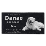Personalized Memorial Pet Stone Photo Slate 12" x 6" - Custom Dog Memorial Custom Cat Memorial - Custom Guinea Pig Memorial - Pet Loss Gift