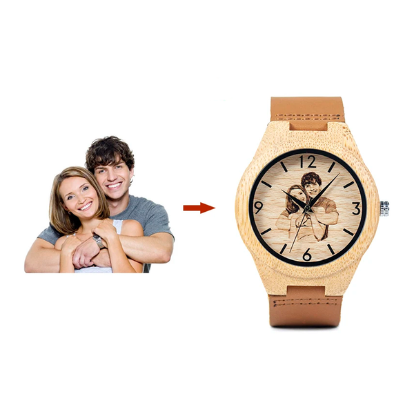 Custom Photo Watch - Personalized Watch Face - Picture Watches for Men - Holzuhr Damen - Wooden Watches for Women - Couples