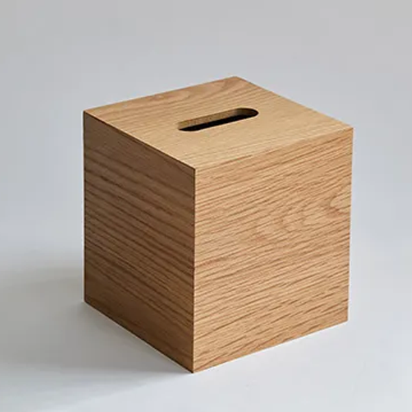 Wooden Tissue Box - Square Unfinished Wood Box - Handkerchief Box - Unpainted Decoupage Box - Home Decor - Plain Natural - Montessori Baby