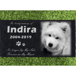 Personalized Memorial Pet Stone Photo Slate 12" x 6" - Custom Dog Memorial Custom Cat Memorial - Custom Guinea Pig Memorial - Pet Loss Gift