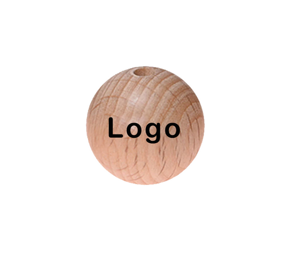 100 Unfinished Wood Beads - Custom Engraved Wooden Beads Personalized - 12mm, 18mm, 20mm, 25mm Round Light Natural Jewelry Making Bracelet