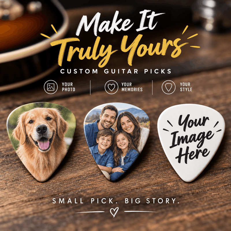 Personalized Guitar Pick, Custom Photo Guitar Player Gift For Anyone, Photo Keepsake Musician Gift Idea For Him Or Her Dad Husband