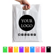 100 pezzi di sacchetti per la spesa personalizzati con logo per boutique - Sacchetti di plastica personalizzati con logo, sacchetti per la merce personalizzati con logo per attività commerciali