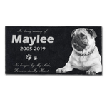Personalized Memorial Pet Stone Photo Slate 12" x 6" - Custom Dog Memorial Custom Cat Memorial - Custom Guinea Pig Memorial - Pet Loss Gift