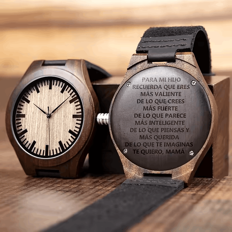 Engraved Wooden Watch for Men Anniversary Gifts for Boyfriend Groomsmen Dad Son Personalized Wood Watch Birthday Gift for Him Custom Watch