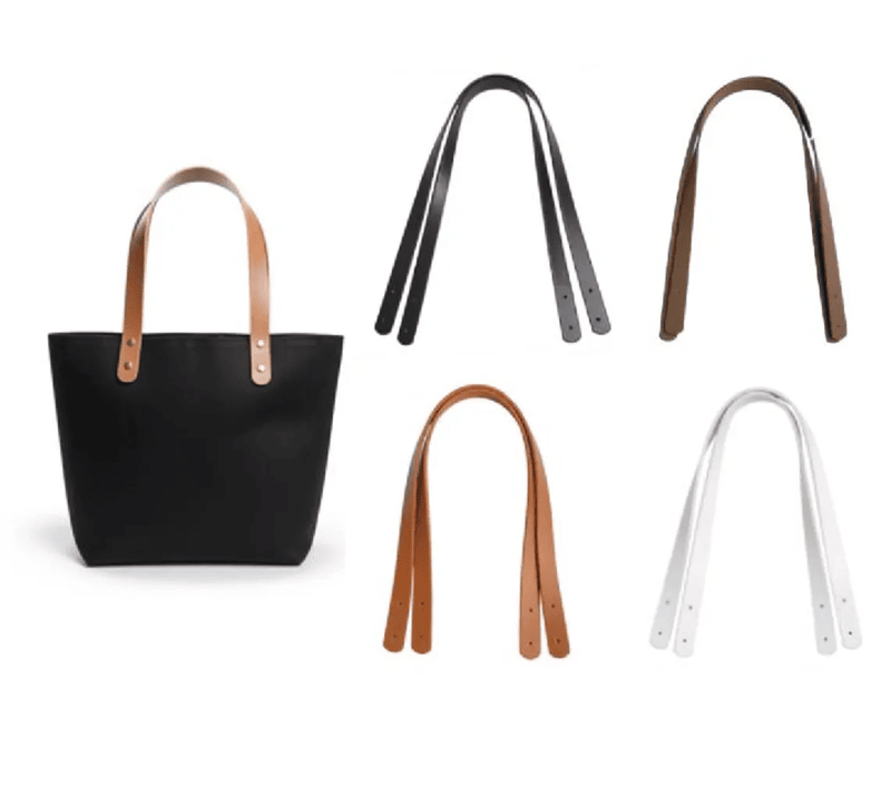 Leather Bag Handles With Rivet - Punch Hole Ready Handbag Handles - PU Leather Handle Purse Handle - DIY Bag Making Accessories Strap