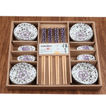 Japanese Style Wooden Chopstick and Chopstick Holder Rest Set - Dinnerware Gift Set - Housewarming Gift - Travel Set with Box - Wedding