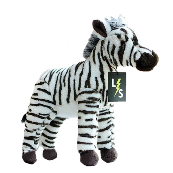 Nowość!! LightningStore urocza czarno-biała pręgowana afrykańska zebra pluszowa lalka realistycznie wyglądająca pluszowa zabawka pluszak prezent dla dzieci zwierzęta