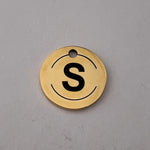 50 Personalized Charm, Jewelry Making Gold Silver Custom Charm, Circle Stainless Steel Logo Charm Beads, Laser Engraved Beads For Bracelets