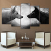 5 Pieces Legendary Black And White Wolves Canvas Painting - Limited Edition