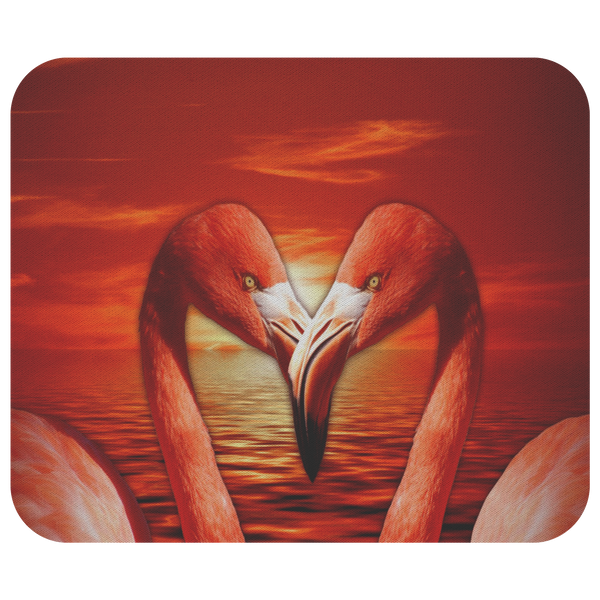 Décor de tapis de souris Flamingo Heart / Tapis de souris Ocean Beach / Décor de bureau personnalisé / Accessoires de bureau tapis de souris / Accessoire informatique tapis de souris