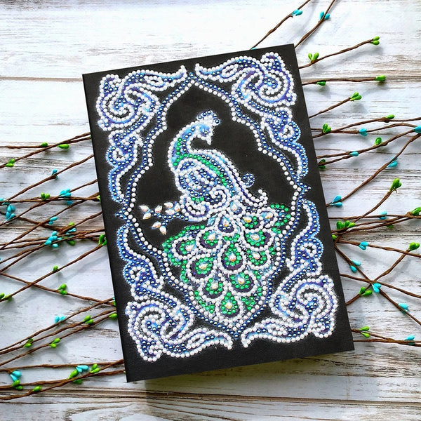 Beautiful Peacock Diary Journal Notebook - Limited Edition Peacock Diamond Painting