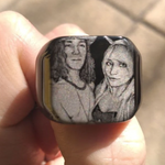 Custom Engraved Photo Ring - Personalized Mens Signet Ring Women Name Ring Engraving From Photo Family Fathers Day Gift Boyfriend Husband