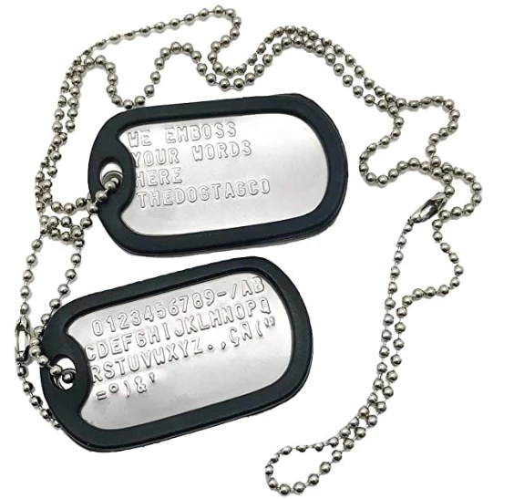 Custom Military Dog Tag Necklace - Engraved Dog Tags - Personalized Dogtag for Men Humans