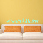 9 Glow In The Dark Cat Stickers