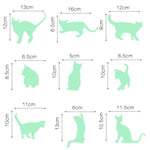9 Glow In The Dark Cat Stickers