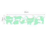 9 Glow In The Dark Cat Stickers