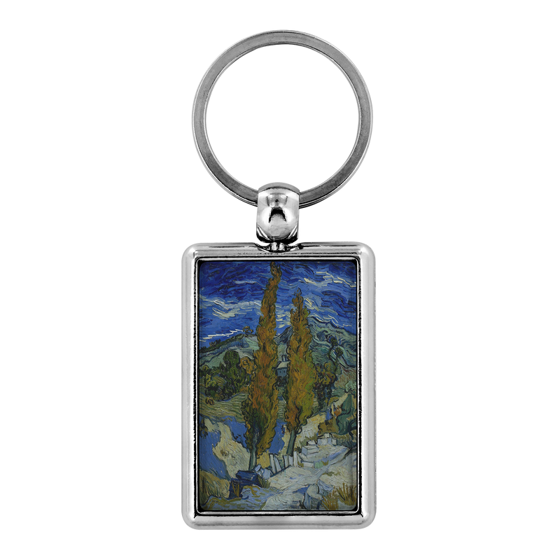 Van Gogh Classic Art Painting Keychain - Forest Tree Nature Keychain - Van Gogh Gift
